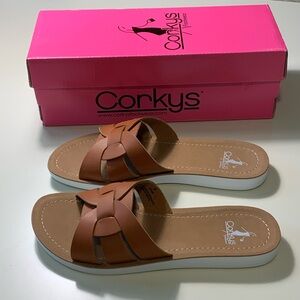 NEW Corkys Cognac Rouge Women's Tan Sandals - Size 8